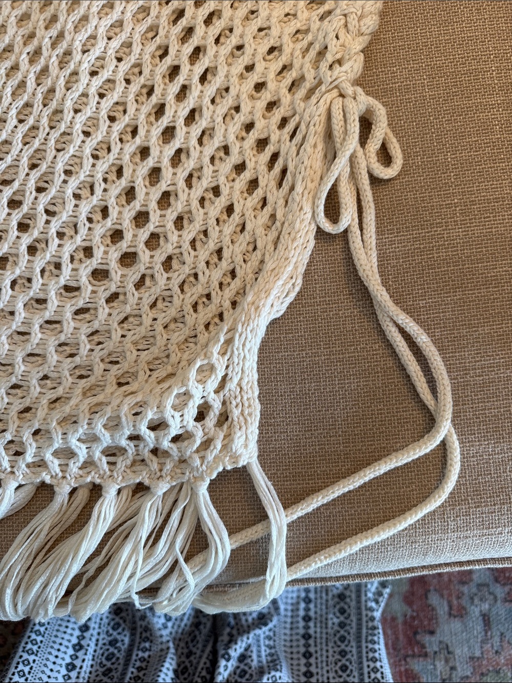 Lulu’s Fringed Crochet Mini Skirt in Cream - Picture 3 of 3